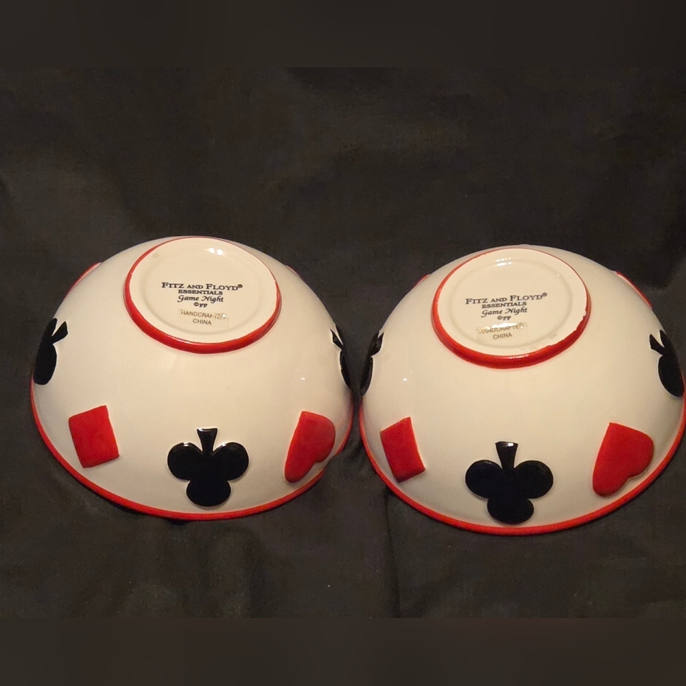 2- Fitz & Floyd Game Night 4" Bowls